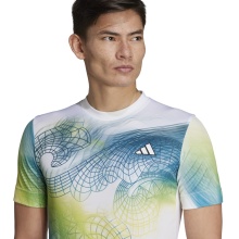 adidas Koszulka tenisowa Printed Pro HEAT.RDY biała/wielokolorowa męska